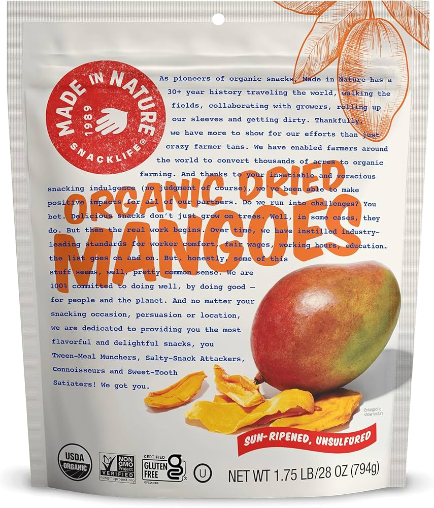 Dried Fruit, Mango, 3 oz